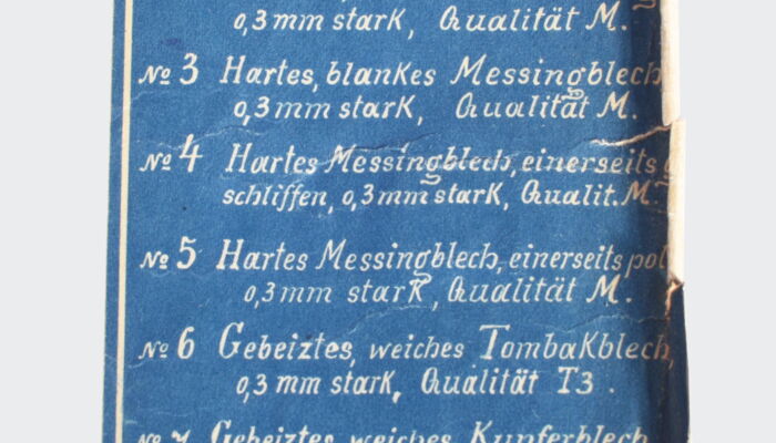Erklärung Blechmusterbuch