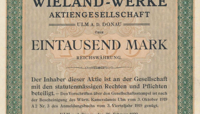 Wieland share 1920