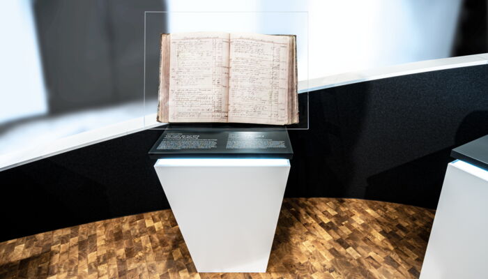 Shipping book in exhibition