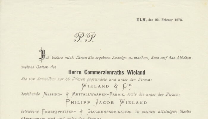 Photography of the announcement 1873